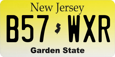NJ license plate B57WXR