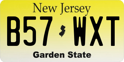 NJ license plate B57WXT