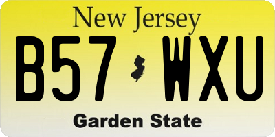 NJ license plate B57WXU