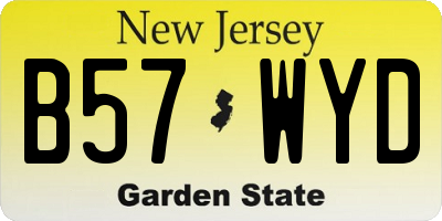 NJ license plate B57WYD