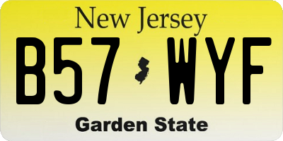 NJ license plate B57WYF