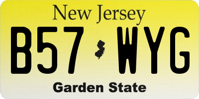 NJ license plate B57WYG