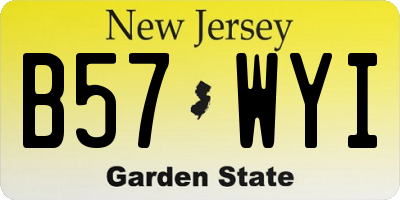 NJ license plate B57WYI