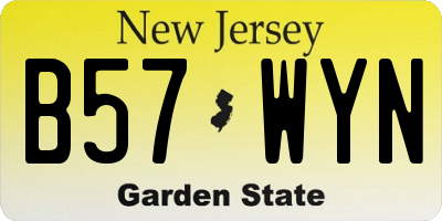 NJ license plate B57WYN