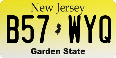 NJ license plate B57WYQ