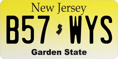 NJ license plate B57WYS