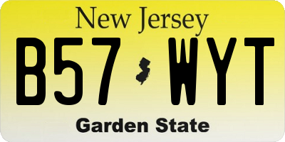 NJ license plate B57WYT
