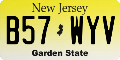 NJ license plate B57WYV