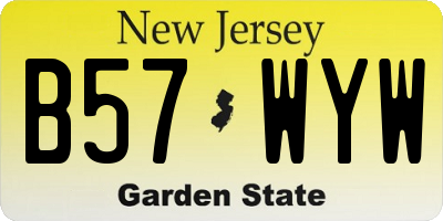 NJ license plate B57WYW