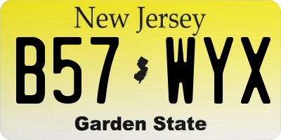NJ license plate B57WYX