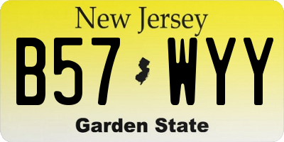 NJ license plate B57WYY