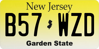 NJ license plate B57WZD