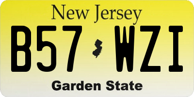 NJ license plate B57WZI