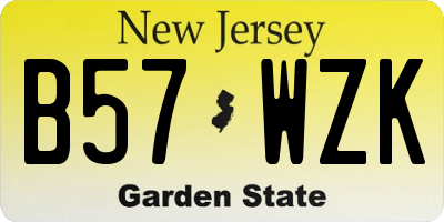 NJ license plate B57WZK