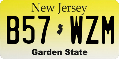 NJ license plate B57WZM