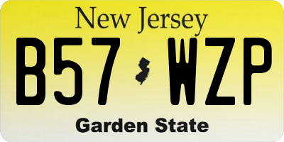 NJ license plate B57WZP
