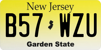 NJ license plate B57WZU