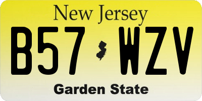 NJ license plate B57WZV