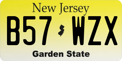 NJ license plate B57WZX