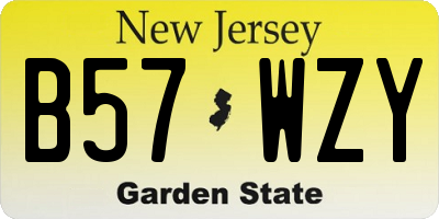 NJ license plate B57WZY