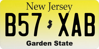 NJ license plate B57XAB