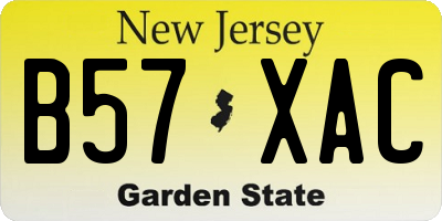 NJ license plate B57XAC