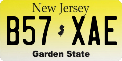 NJ license plate B57XAE