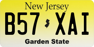 NJ license plate B57XAI
