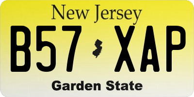 NJ license plate B57XAP