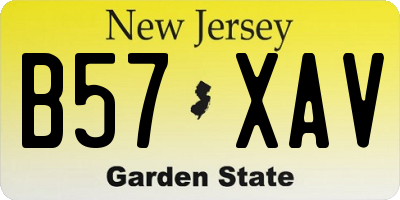 NJ license plate B57XAV