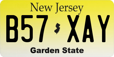 NJ license plate B57XAY
