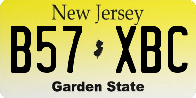 NJ license plate B57XBC