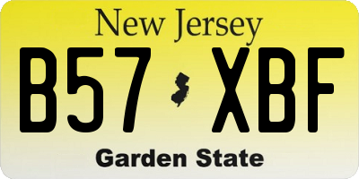 NJ license plate B57XBF