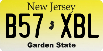 NJ license plate B57XBL