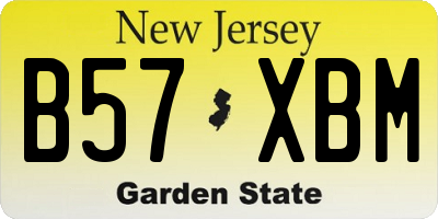 NJ license plate B57XBM