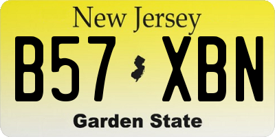 NJ license plate B57XBN