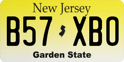 NJ license plate B57XBO