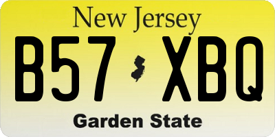 NJ license plate B57XBQ