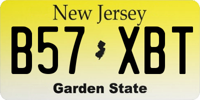 NJ license plate B57XBT
