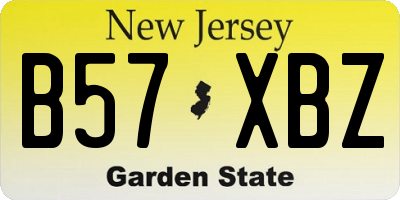 NJ license plate B57XBZ