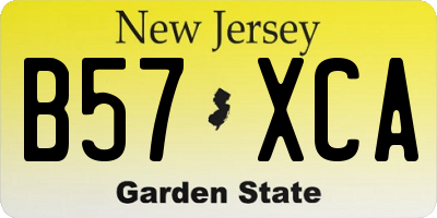 NJ license plate B57XCA