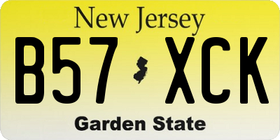 NJ license plate B57XCK