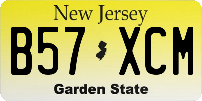 NJ license plate B57XCM