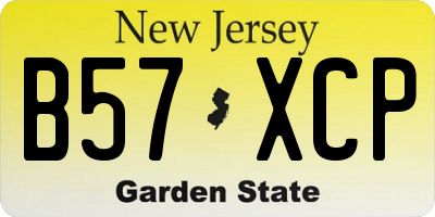 NJ license plate B57XCP