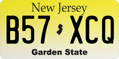 NJ license plate B57XCQ