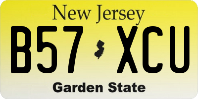 NJ license plate B57XCU