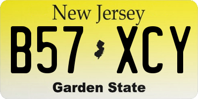 NJ license plate B57XCY