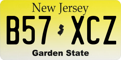 NJ license plate B57XCZ