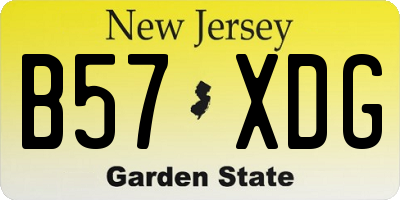NJ license plate B57XDG