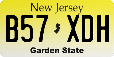 NJ license plate B57XDH
